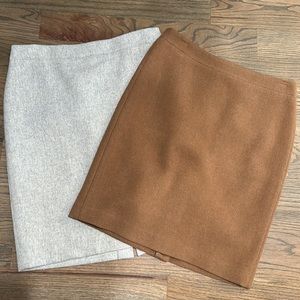 Neutral J Crew Wool Pencil Skirt bundle (Grey & Tan)
